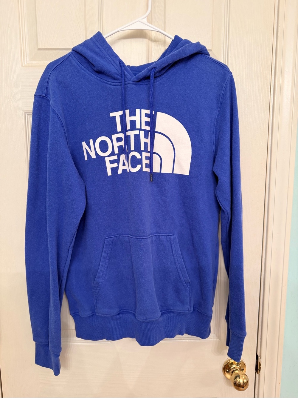 The North Face Royal Blue Pullover Hoodie with White Logo